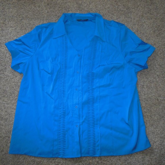 Addition Elle 24 3X Royal Blue Button Shirt - Picture 1 of 2